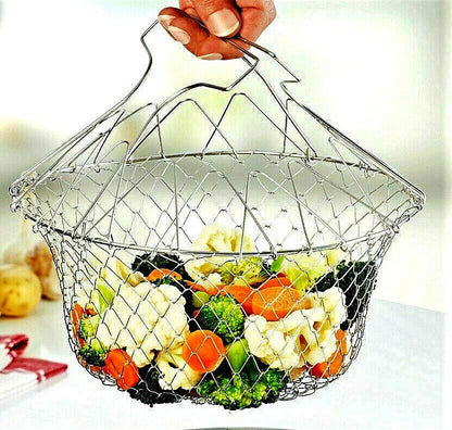 Multifunctional Stainless Steel Folding Basket