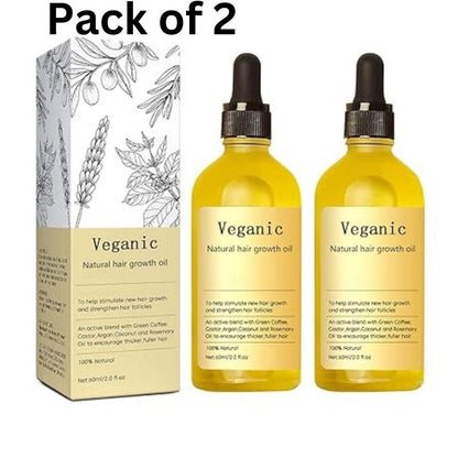 Veganic Natural Unisex Hair Growth Oil (Buy 1 Get 1 Free)