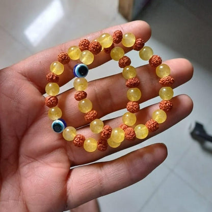 Rudraksha & Citrine Bracelet (Buy 1 Get 1 Free)