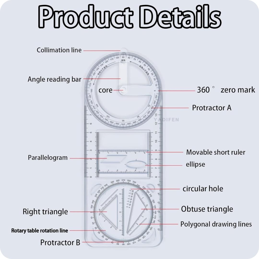 Multifunctional Geometric Ruler Multifunctional Student
