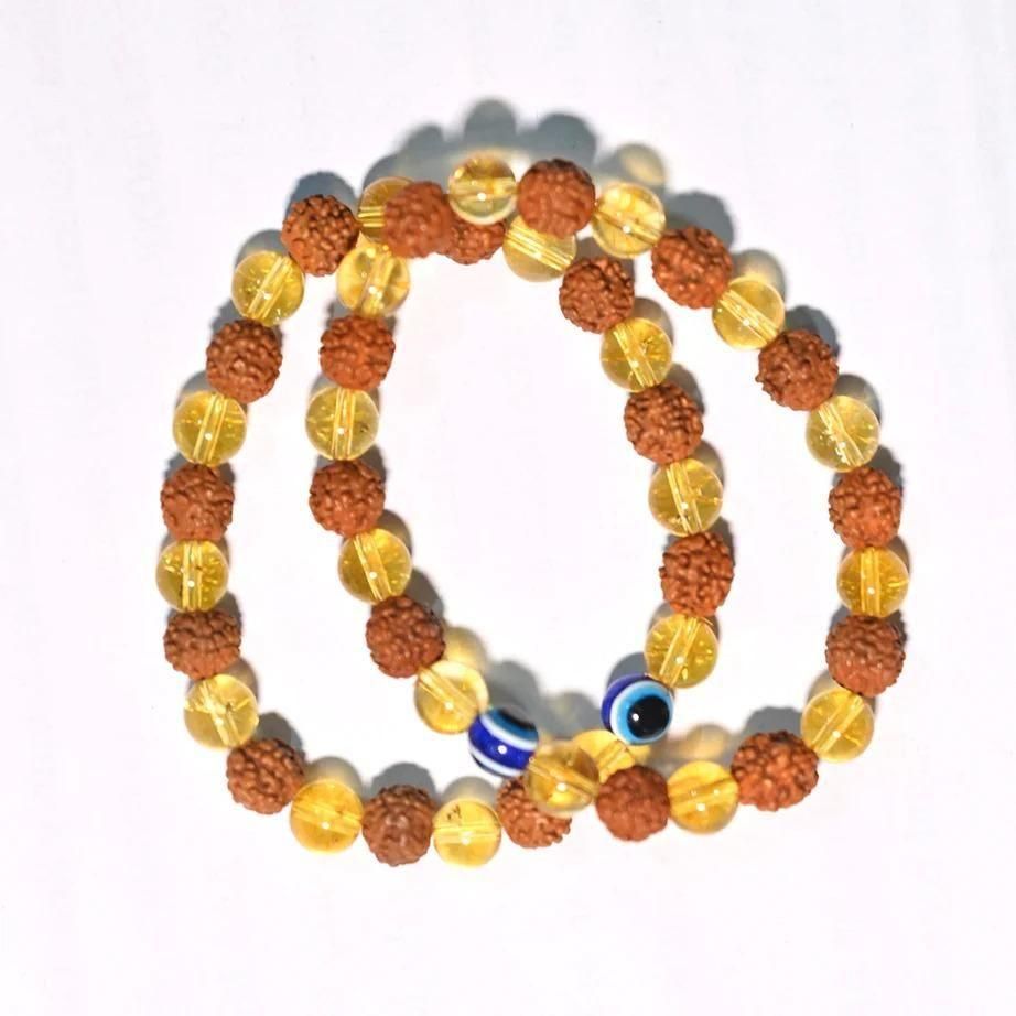 Rudraksha & Citrine Bracelet (Buy 1 Get 1 Free)