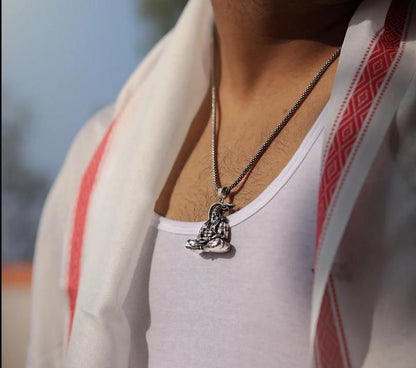 Meditation Hanuman Ji-AsthDhatu Locket With Chain