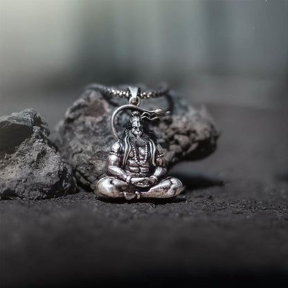 Meditation Hanuman Ji-AsthDhatu Locket With Chain