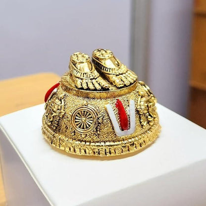 GOLD PLATED LORD VENKATESWARA BALAJI CHARAN PADUKA