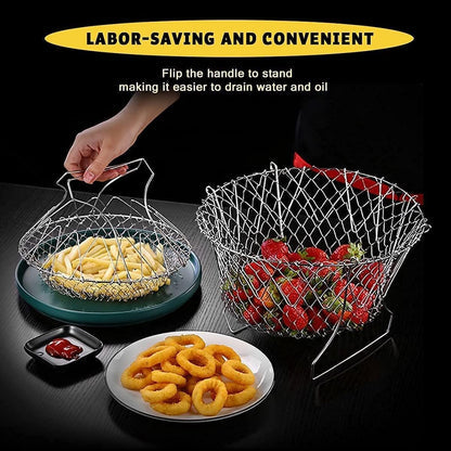 Multifunctional Stainless Steel Folding Basket