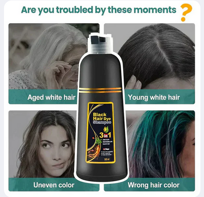 3-IN-1 BLACK HAIR DYE SHAMPOO (BUY 1 GET 1 FREE)