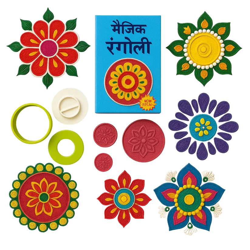Rangoli Making Kit Includes Magic Tool (4 inch)