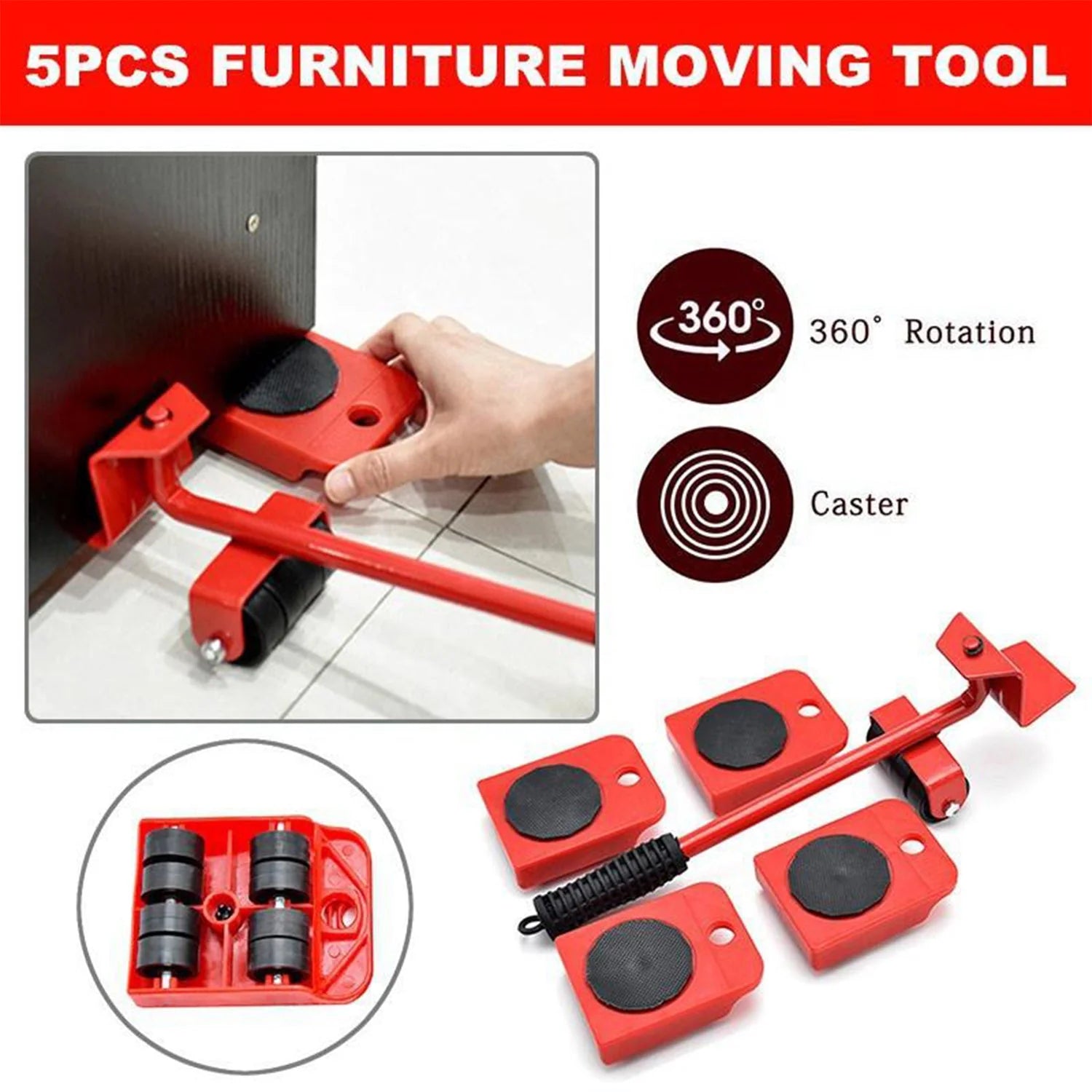 Furniture Lifter -Furniture Lifter Mover Tool Set Heavy Duty Furniture Shifting Lifting Moving Tool with Wheel Pads