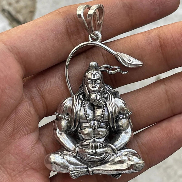 Meditation Hanuman Ji-AsthDhatu Locket With Chain