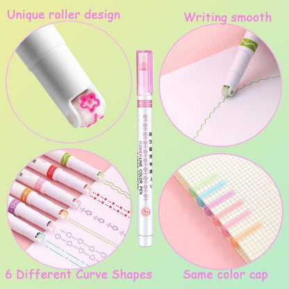 Dual Tip Curve Highlighter Pen Set