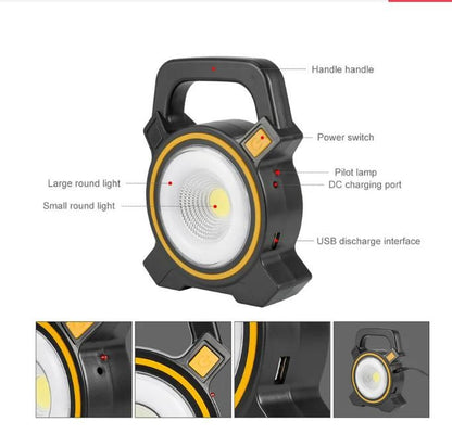 Solar Super Bright LED Camping Flashlight Portable Waterproof COB LED